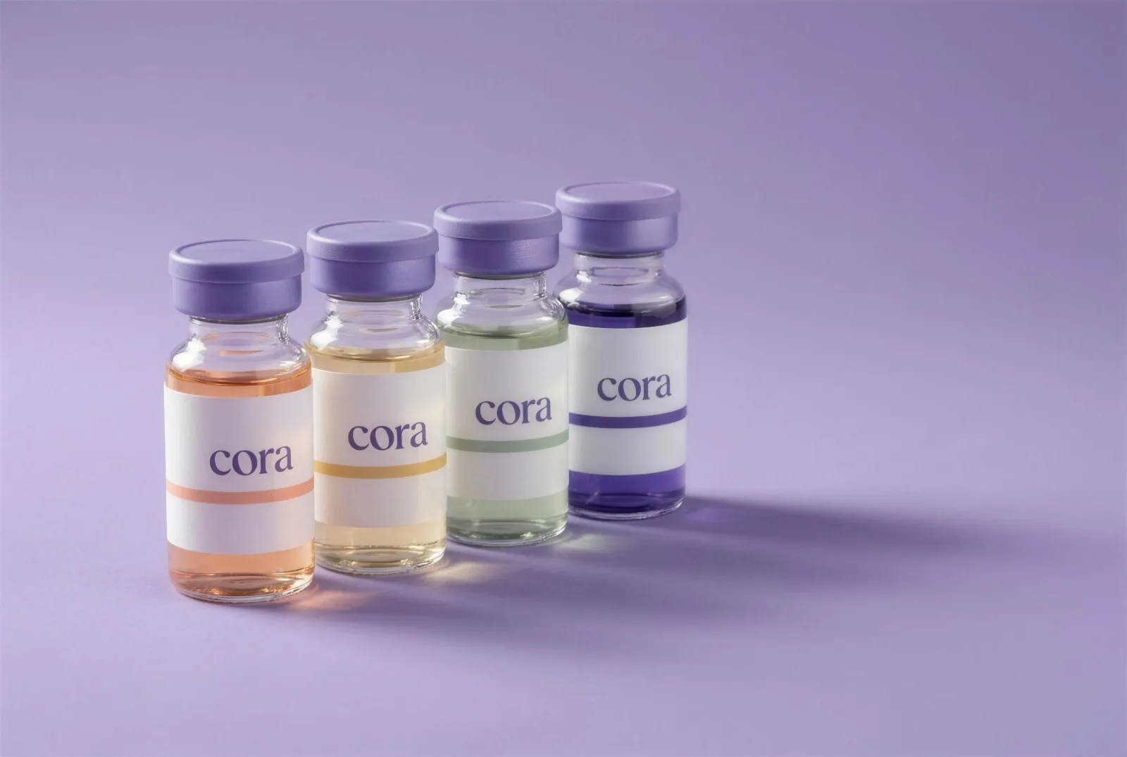Illustrative vials — compounded peptide therapies in development, not yet available